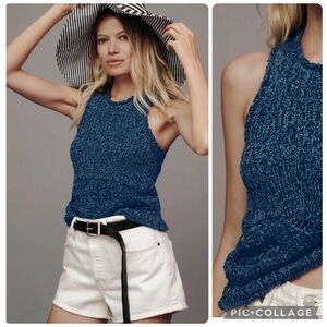 Pilcro Anthropologie Knit Stitched Fitted Stretchy Sleeveless Sweater Tank Top M